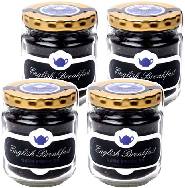 아름드레 유리병 잉글리쉬 블랙퍼스트 홍차, 40g, 4개, 1개입