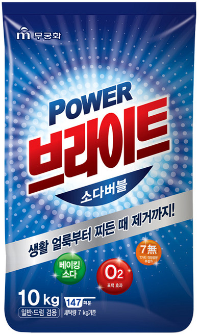 브라이트 파워 소다버블 분말세제 리필, 10kg, 1개