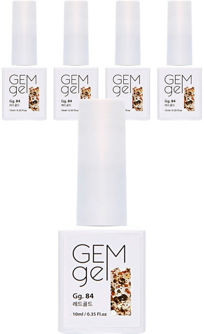 아이빛 네일아트 젬젤 컬러 젤네일, 84레드골드, 10ml, 5개