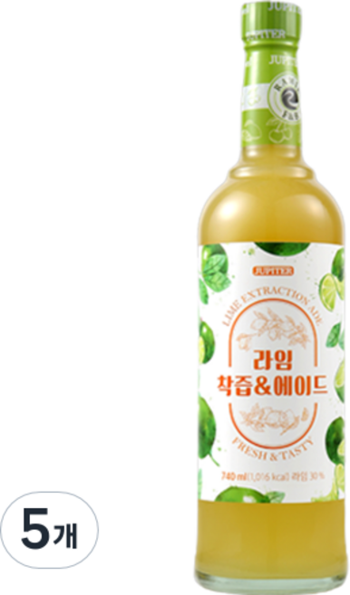 라임 착즙 앤 에이드, 740ml, 5개