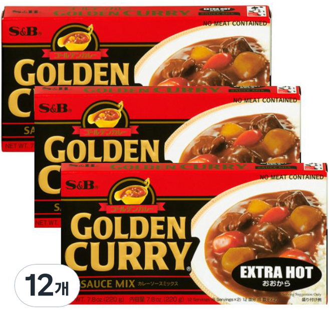 에스앤비골든 카레 아주 매운맛, 220g, 12개