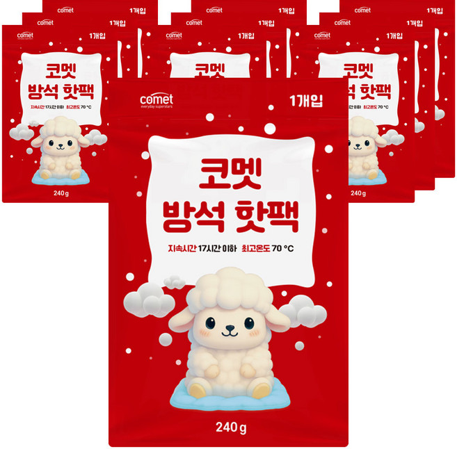 코멧 방석 핫팩 240g, 10개