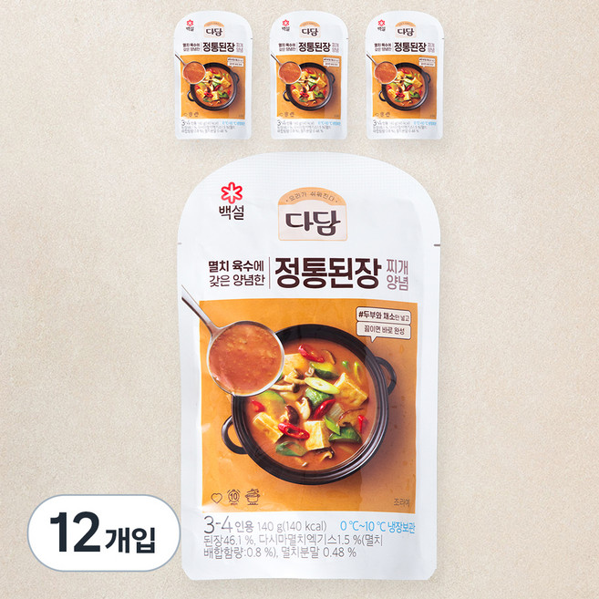 다담 정통 된장찌개 양념, 140g, 12개입