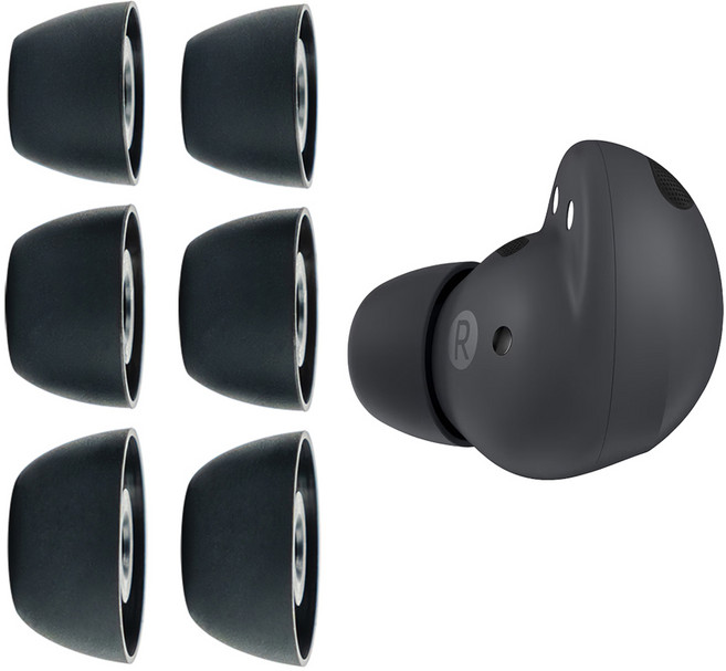 구스페리 갤럭시 버즈2 프로 호환 실리콘 이어팁 S 2p + M 2p + L 2p 세트, 블랙, 1세트