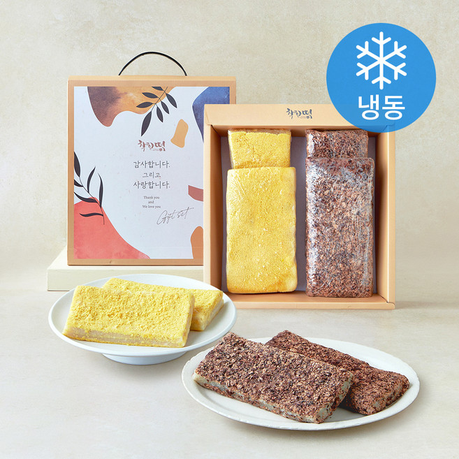 착한떡 콩시루떡 600g + 팥시루떡 600g (냉동), 1세트