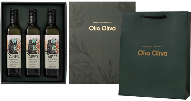 아이레스 데 하엔 엑스트라버진 올리브오일 500ml 3개입 선물세트, 1세트
