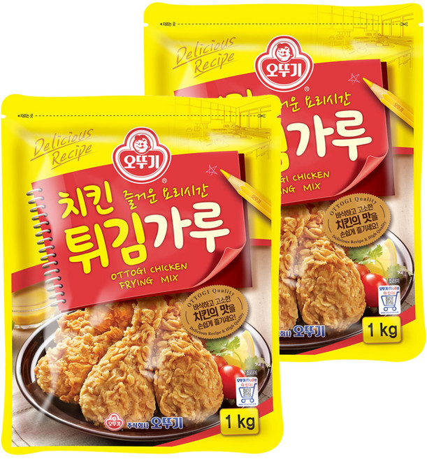 오뚜기 치킨 튀김가루, 1kg, 2개