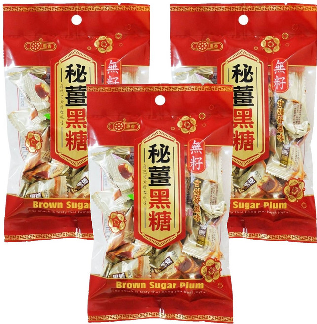 惠香 秘薑黑糖, 120g, 3袋