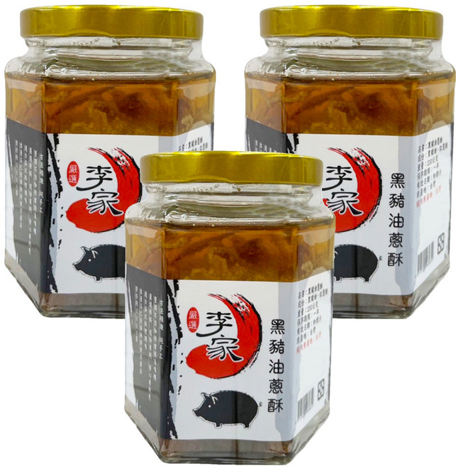 軒香 黑豬油蔥酥, 230g, 3罐