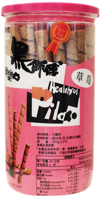 Healthful 黑師傅 捲心酥 草莓, 200g, 1罐