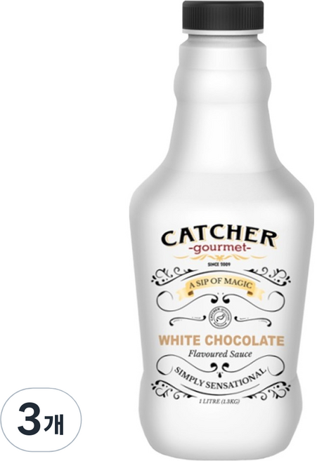 캐처 프로페셔널 화이트초코 소스, 1L, 3개