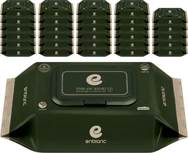 앙블랑 카키 아기물티슈 캡형, 82g, 68매, 30개