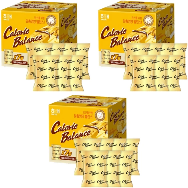 해태제과 칼로리 바란스 치즈 7p, 266g, 3개 - 쿠팡