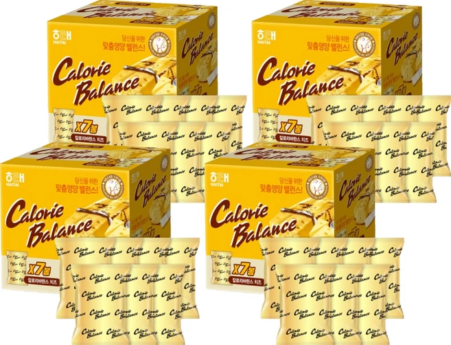 해태제과 칼로리 바란스 치즈 7p, 266g, 4개 - 쿠팡
