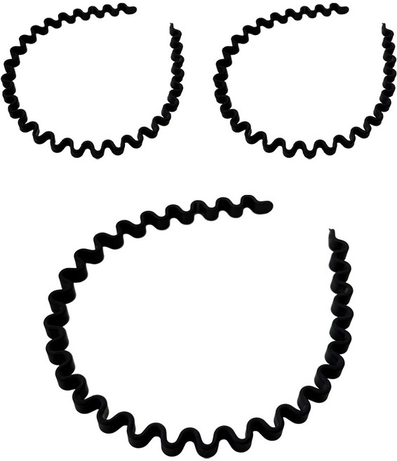 걸핀스 매트 고탄력 지그재그 헤어밴드 3p 1563