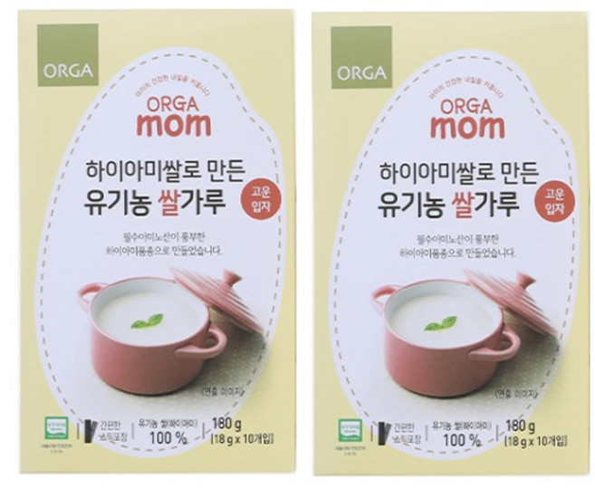 ORGA mom 孩童副食品米糊粉 細粒, 180g, 2盒