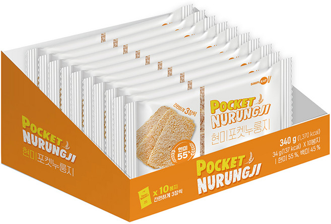 Simpleat 糙米鍋巴脆餅隨身包, 10包, 34g