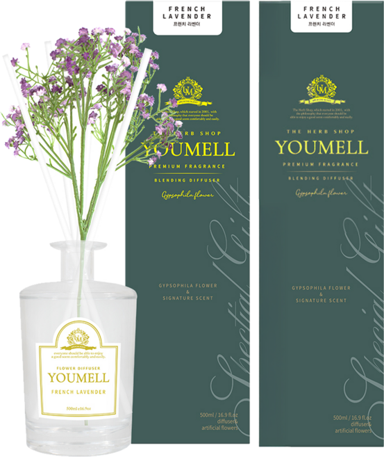 유멜 안개꽃 디퓨저, 프렌치라벤더, 500ml, 2개