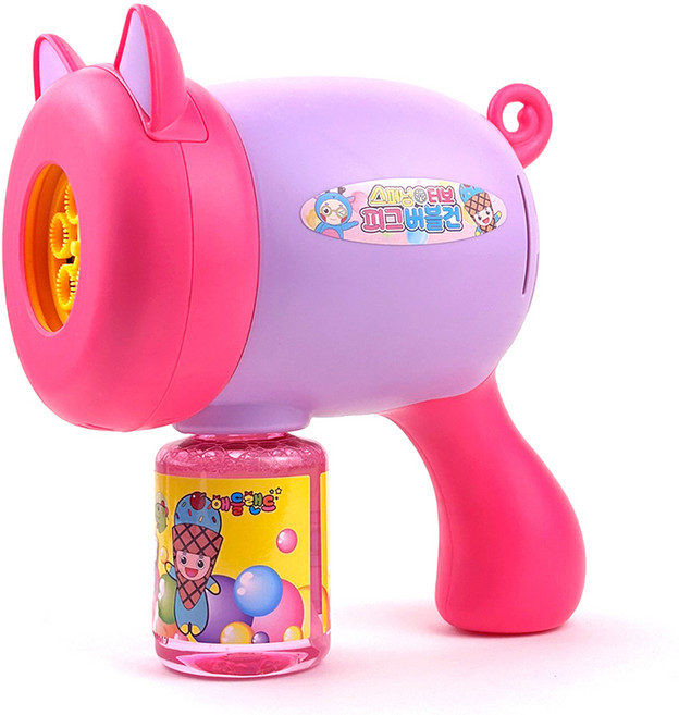 애들랜드 스피닝 터보 피그 버블건, 핑크, 1개