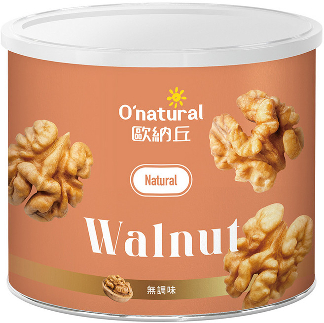O'natural 歐納丘 純天然美國加州特級核桃, 150g, 1罐