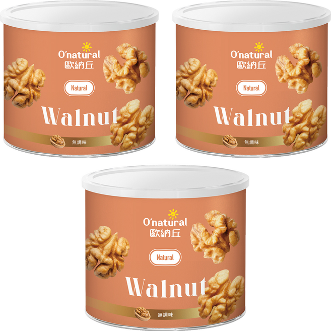 O'natural 歐納丘 純天然美國加州特級核桃, 150g, 3罐