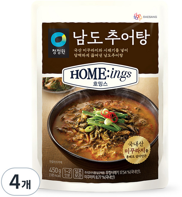 청정원 호밍스 남도추어탕, 450g, 4개