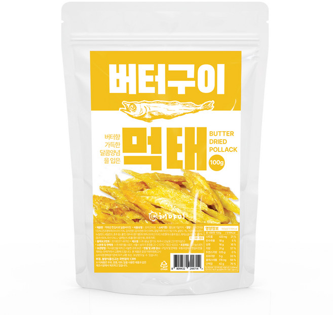 해야미 버터구이 먹태, 1개, 100g