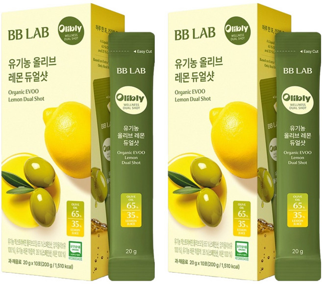 BB LAB 科研 橄欖油檸檬雙效飲隨身包 10條入, 200g, 2盒