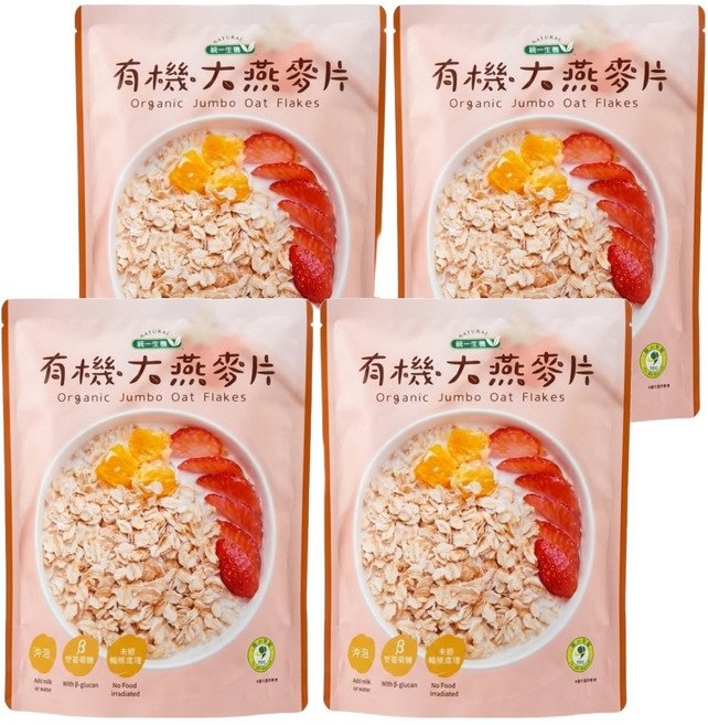 統一生機 有機大燕麥片, 400g, 4包