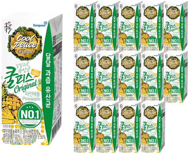 소와나무 동원 쿨피스 파인애플, 190ml, 15개