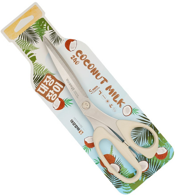 대장장이 긴날 실리콘 손잡이 주방가위, 코코넛밀크, 1개