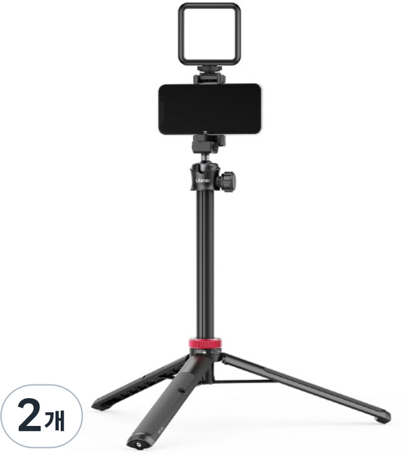 울란지 브이로그 셀카봉 6단 삼각대, MT-44(블랙), 2개