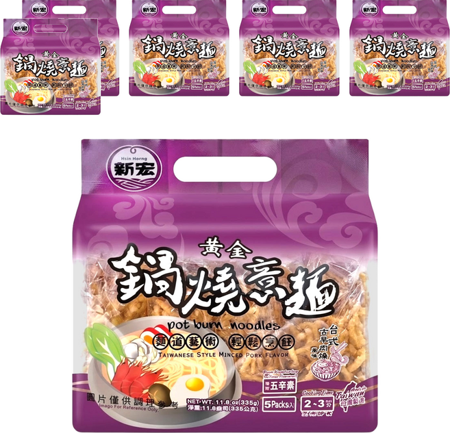新宏 黃金鍋燒意麵 台式古早肉燥風味, 335g, 6袋