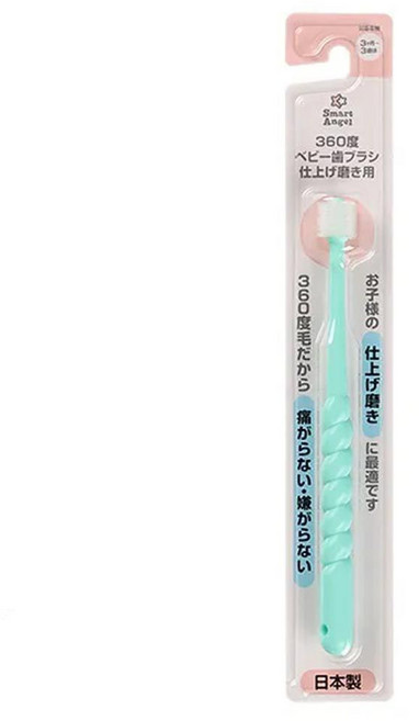 西松屋 Smart Angel 360度幼兒牙刷, 綠色, 1入, 1支