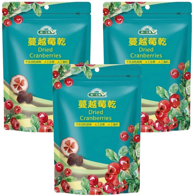 統一生機 蔓越莓乾, 250g, 3包