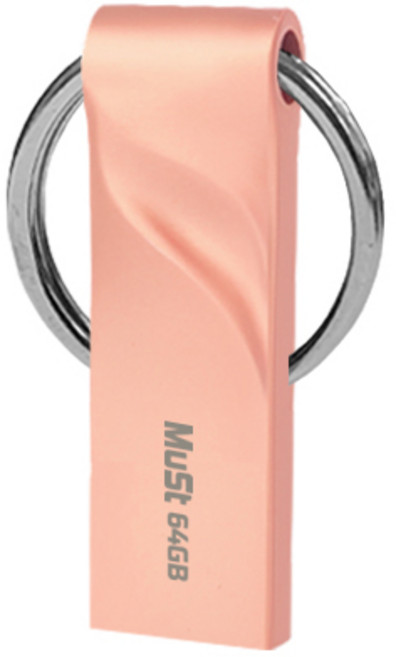 韓國 MuSt 波浪環玫瑰金USB隨身碟, 64GB, 1個