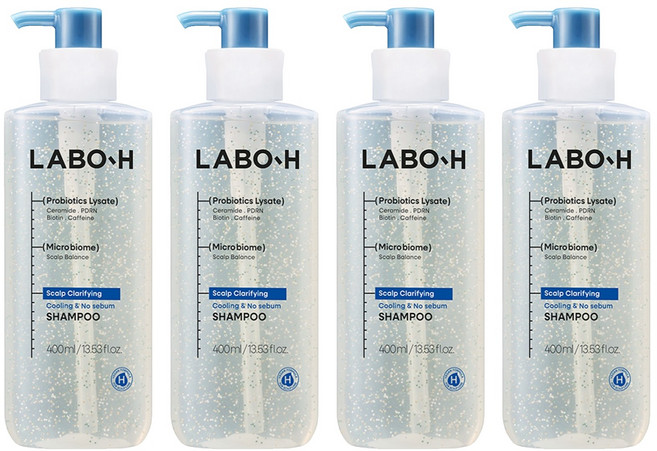 LABO-H 益生菌涼感控油強健髮根洗髮精, 400ml, 4瓶