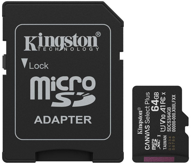 Kingston 金士頓 100MB/s U A1 V10 microSDXC記憶卡 SDCS3/64GB, 1個, 64GB