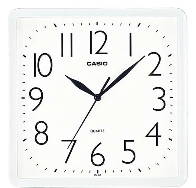 CASIO 卡西歐 方形掛鐘 IQ-06-7DF, 白色