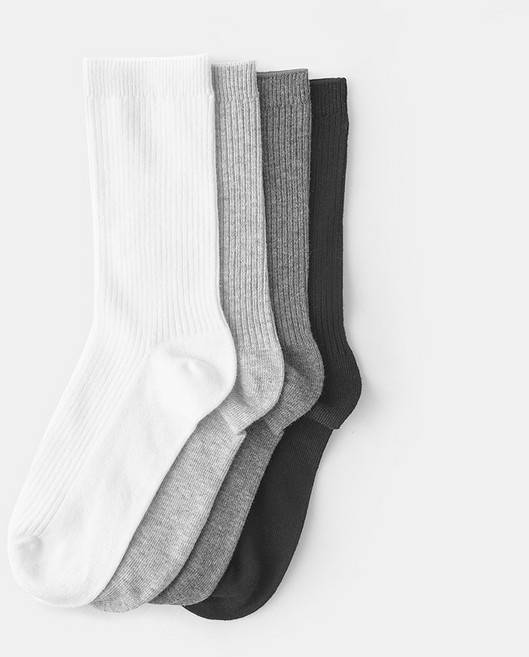 JAJU 여성용 코튼 립 장목 삭스 4p