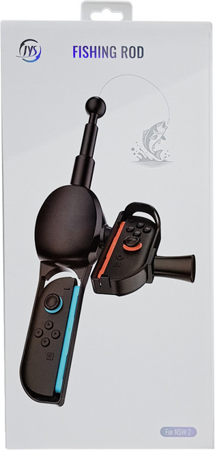 JYS Switch2主機左右手柄體感遊戲釣魚竿握把, 黑色, JYS-NS2285, 1盒