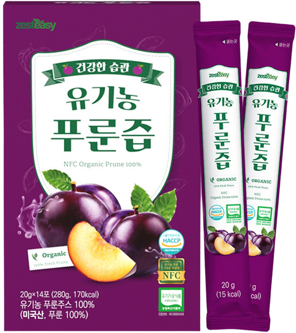 제스티지 유기농 NFC 푸룬즙, 280g, 1개