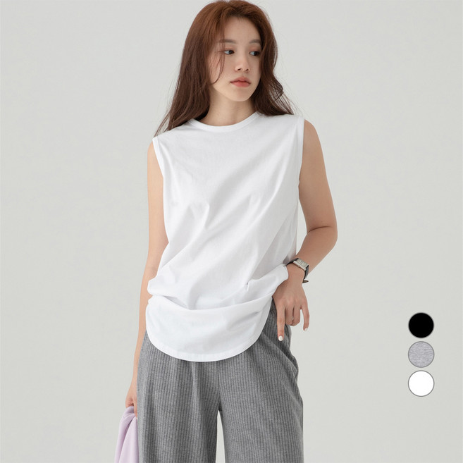 CARET 여성용 통기성 롱 레이어드 나시 티셔츠