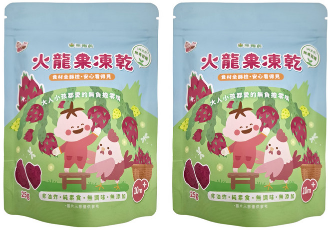 粥寶寶 火龍果凍乾, 25g, 2包