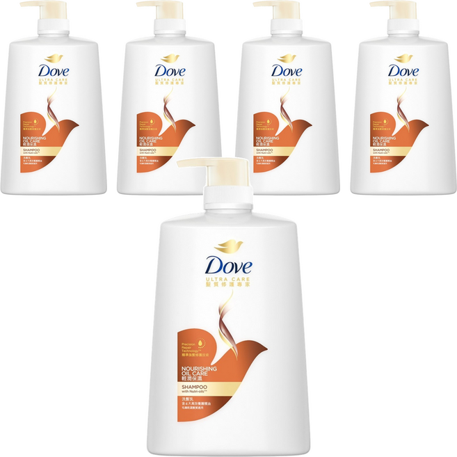 Dove 多芬 輕潤保濕洗髮乳, 1L, 5瓶