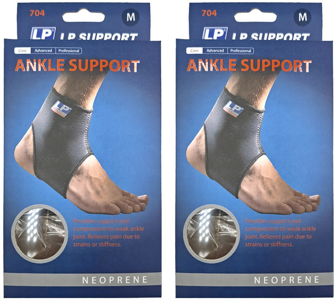 來而康 LP SUPPORT 威亘 肢體裝具 704 標準型踝部護套 透氣舒適 運動防護 腳踝支撐, 2個, 黑色