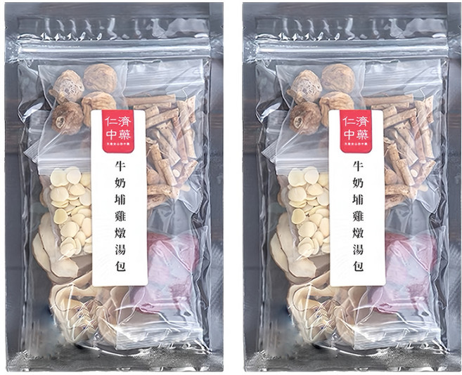 仁濟中藥 牛奶埔雞燉湯包, 54g, 2包