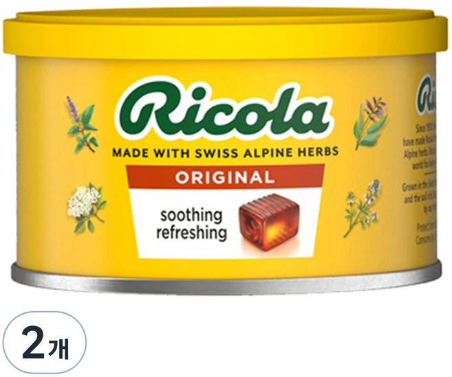 리콜라 스위스 오리지널 허브 드럼, 100g, 2개 - 쿠팡