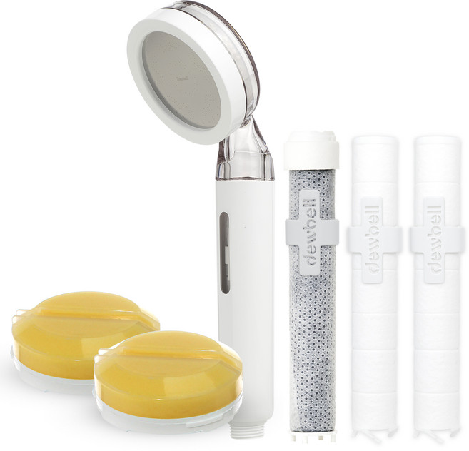 듀벨 와이즈아이 비타민 샤워기 + 레몬향 필터 2p + 세디필터 2p + 카본필터 세트, 1개, 화이트