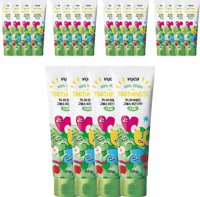 뷰카 주니어 마일드 고불소 비건 치약 사과향, 110g, 20개